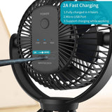 Rechargeable Battery Powered Clip Fan with Flexible Tripod