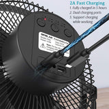 Rechargeable Battery Operated Desk Fan with Timer