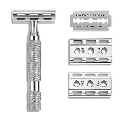 Rockwell 6C Double Edge Razor - White Chrome