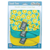 Snack Time Reusable Snack & Sandwich Bags 3-pack